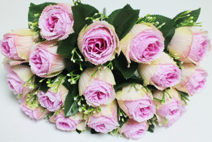 Б12025 Б/С Букет роз крупных 18г."Сильва пинк"38см(3микс)