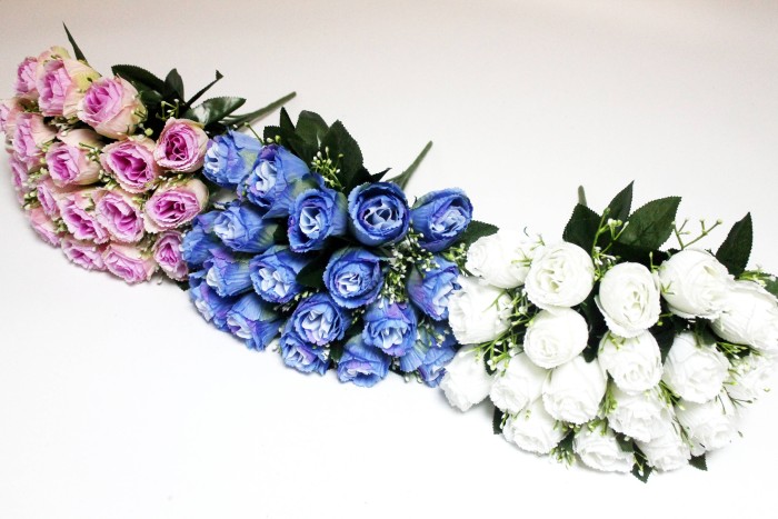 Б12025 Б/С Букет роз крупных 18г."Сильва пинк"38см(3микс)