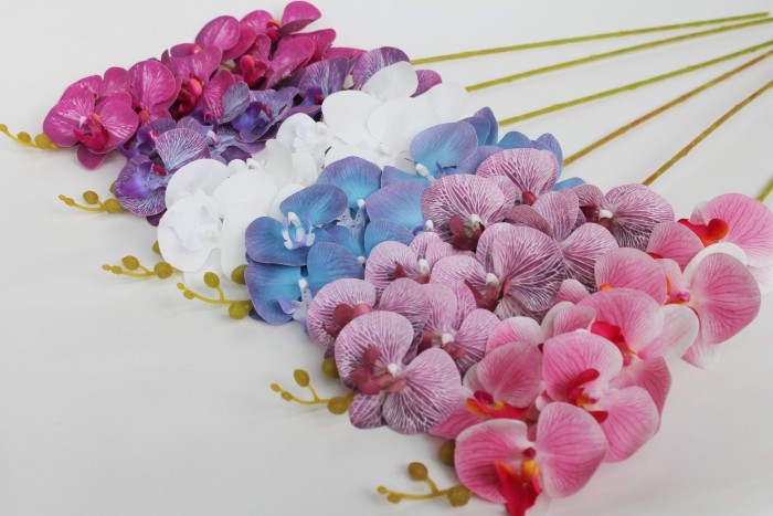 В10672 Б/С Орхидея 11 расцветок 9 голов латекс 3D Los Angeles 95см(4шт)