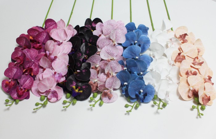 В10672 Б/С Орхидея 11 расцветок 9 голов латекс 3D Los Angeles 95см(4шт)