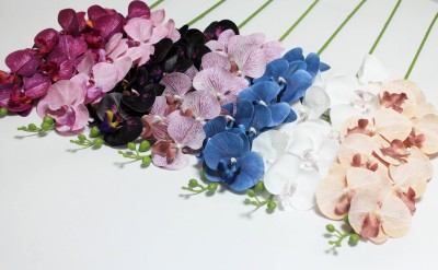 В10672 Б/С Орхидея 11 расцветок 9 голов латекс 3D Los Angeles 95см(4шт)