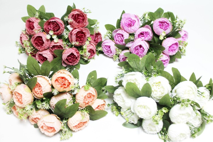 Б12243 Б/С Букет 12 голов пион"Император"с дорог.лист.43см(4микс)