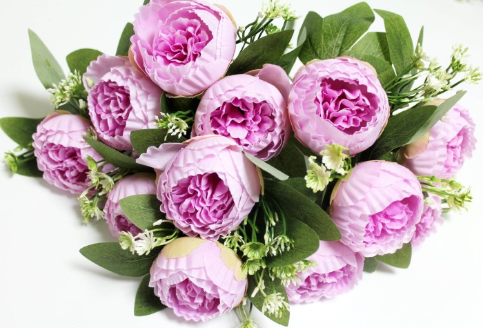 Б12243 Б/С Букет 12 голов пион"Император"с дорог.лист.43см(4микс)