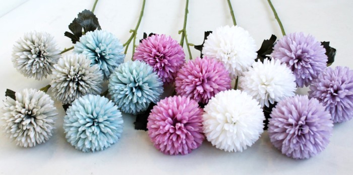 В10811 Б/С Ветка хризантем"Золотые шары"3г.Н51см(5микс)