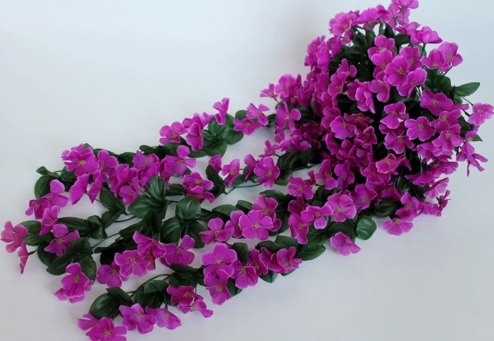 Б11810 Б/С Фиалка ампельная длинная  204 цветочка 80см 