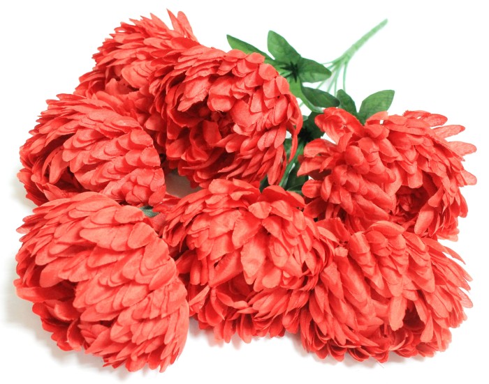 Б12089 Букет хризантем 17слоев 17см 3цвета"Гималайская"7г.60см