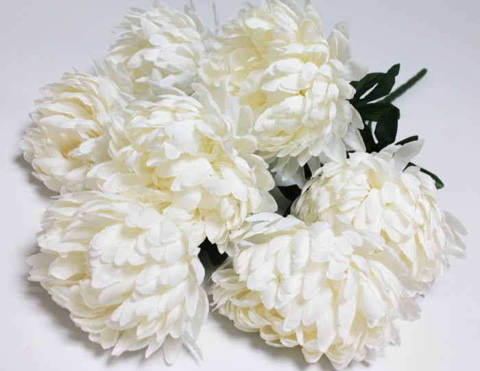 Б12089 Букет хризантем 17слоев 17см 3цвета"Гималайская"7г.60см