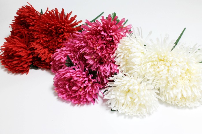 Б12091 Б/С Букет хризантем 18слоев 20см 3цвета"Гризли"5гол.58см