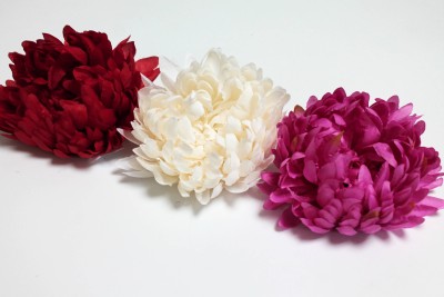 Г12090 Б/С Голова обьемной хризантемы 17слоев 17см 3 цвета&quot;Гималайская&quot;(20шт)