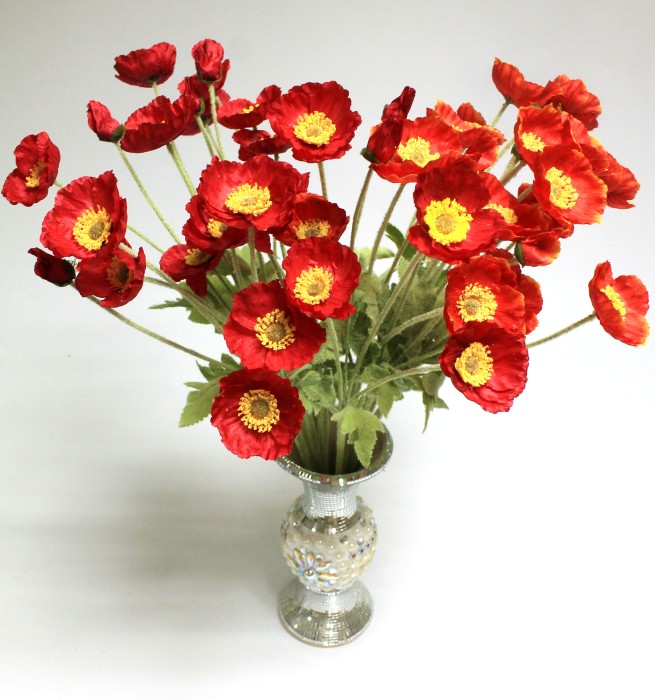 В12041 Б/С Вет.Мак полевой 3гол.+1бут.H62см(10шт)