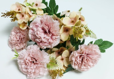 Б11742 Б/С Букет высокий евро гвоздики с гортенз."Модерн"Н42см