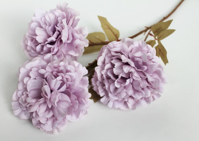 В11816 Б/С Ветка пиона Элегантный 3гол.75см