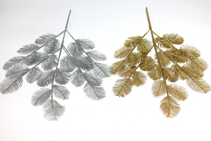 В12095 Б/С Ветка павлиний хвост мерцающ.5-ая высок.61см