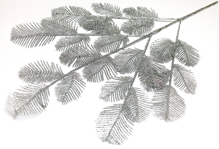 В12095 Б/С Ветка павлиний хвост мерцающ.5-ая высок.61см