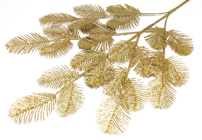 В12095 Б/С Ветка павлиний хвост мерцающ.5-ая высок.61см