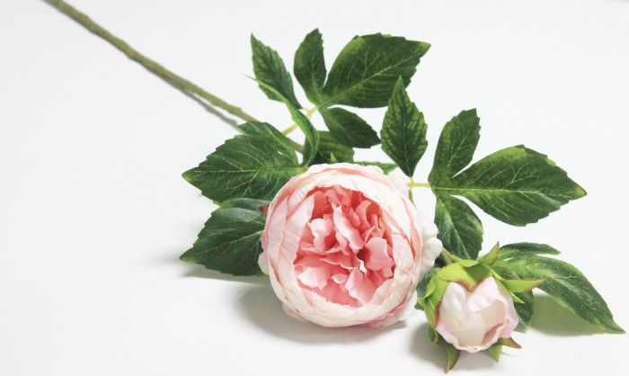 В12171 Б/С Ветка пиона 2гол."Сара Бернар"78см(3шт)