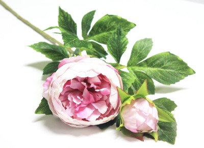 В12171 Б/С Ветка пиона 2гол."Сара Бернар"78см(3шт)