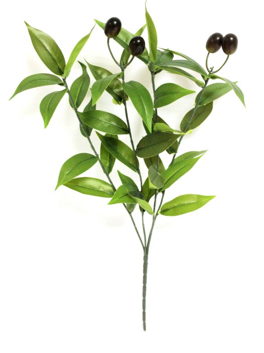 Б12096 Б/С Букет королевской оливы 4 ягоды 4 ветки 46см(10шт)