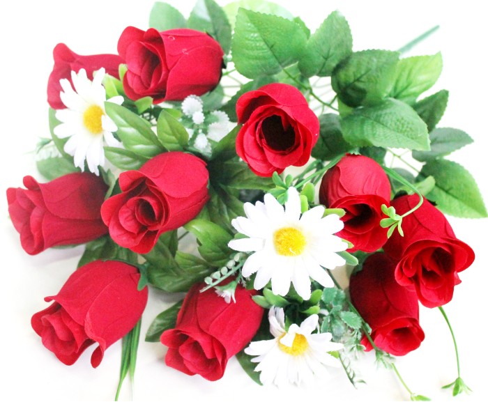 Б10856 Б/С Бук. высокий 52 см бархат 13 голов с ромаш."Праздник"(10шт)