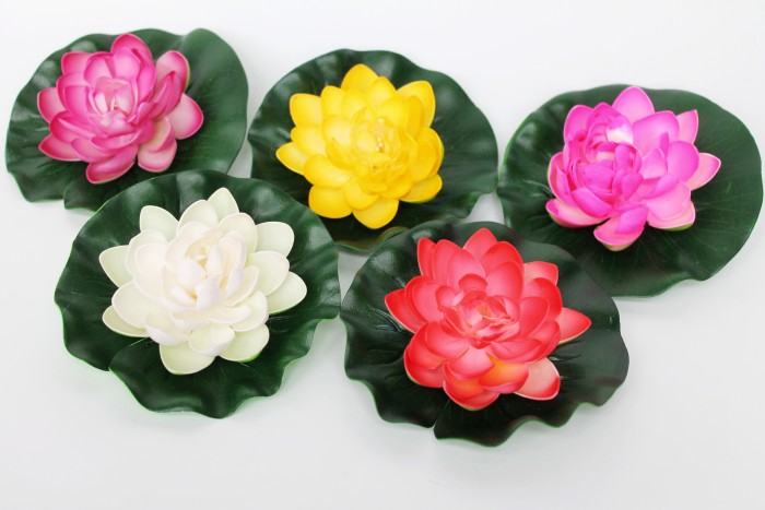 Э5317 Б/С Цветок лотоса латекс кувшинка водоплавающая Н14см