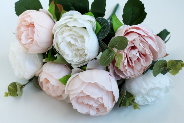 Б11767 Б/С Бук.пиона 2-цветн.с эвкалиптом  7 гол.45см(4микс)