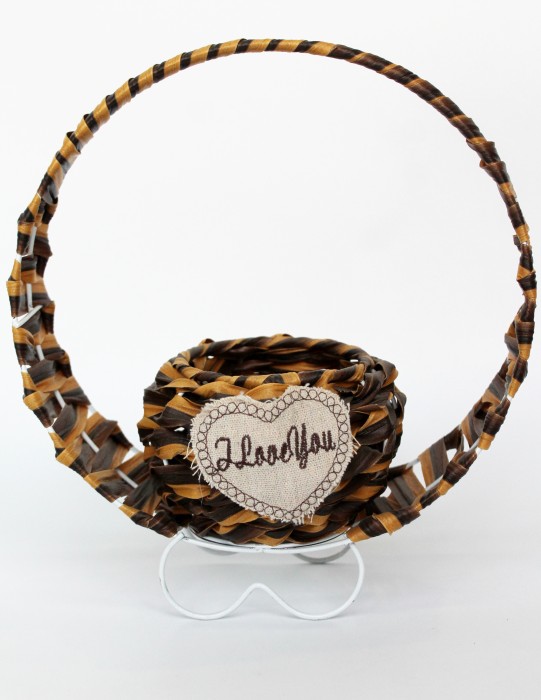 Э10731 Б/С Кашпо плетеное на метал.каркасе 28см х 25см