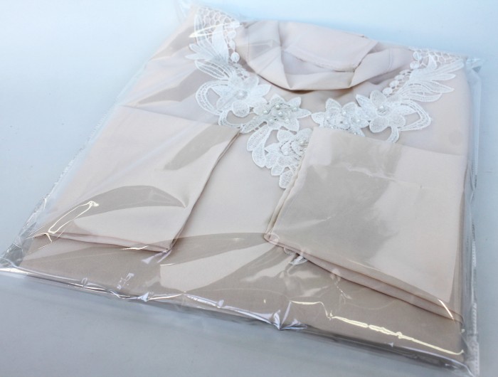 Р11099 Б/С Платье габард.с больш.стойкой +кружева и жемчуг