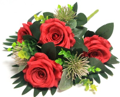 Б12176 Букет веер роза с чертополохом 52см(3шт)