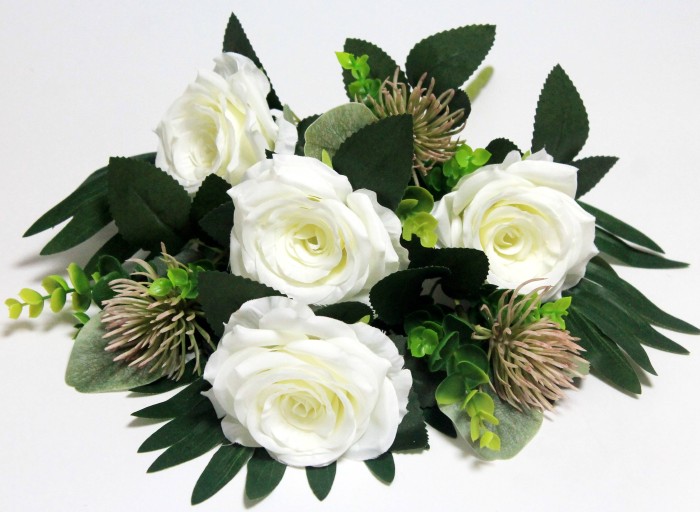 Б12176 Букет веер роза с чертополохом 52см(3шт)