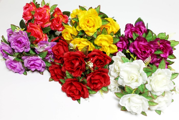 Б12251 Букет роз с добавк.6гол."Олимпия"41см(20микс)