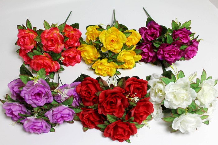 Б12251 Букет роз с добавк.6гол."Олимпия"41см(20микс)