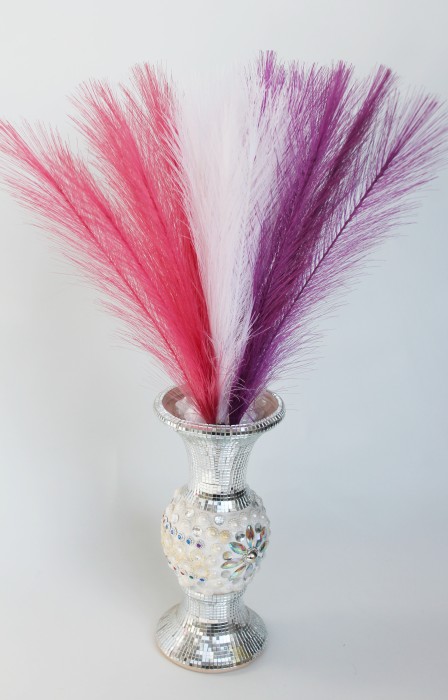 Б11828 Б/С Букет ковыль цветной 7 веток 42см(20шт)