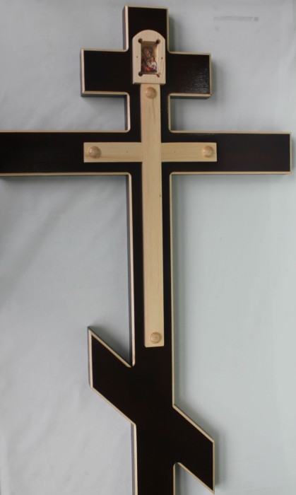 Р7206 Крест сосна классический с иконой Н-250