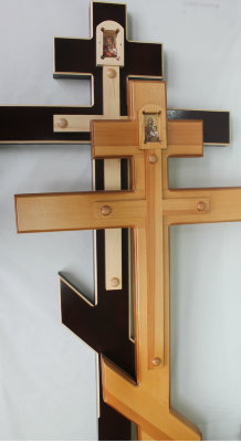 Р7206 Крест сосна классический с иконой Н-250