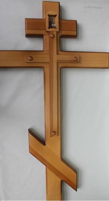 Р7206 Крест сосна классический с иконой Н-250